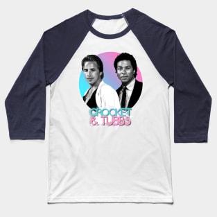 Crockett and Tubbs )( Retro Miami Vice 80s Tribute Baseball T-Shirt